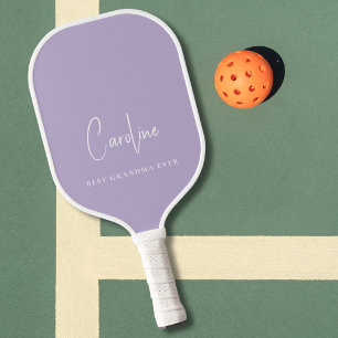Beste Oma je Monogram Script Lavendel Pickleball Schläger