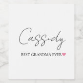 Beste Oma je Monogramm | Etikett für Weinflaschen (Einzelnes Label)