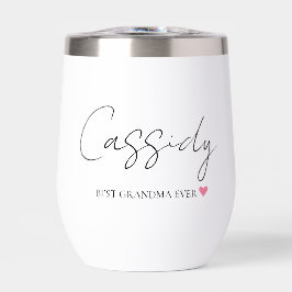 Beste Oma je Monogramm | Thermal Wine Tumbler