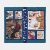 Beste Oma je Multi Foto Blue Fleecedecke (Vorderseite (Horizontal))