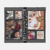 Beste Oma je Multi-Foto Grau Fleecedecke (Vorderseite (Horizontal))