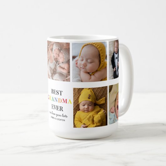 Beste Oma je | Niedliche FotoCollage Kaffeetasse (VorderseiteRechts)