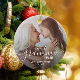 Beste Oma je Personalisiertes Foto Keramik Ornament