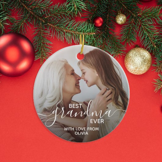 Beste Oma je Personalisiertes Foto Keramik Ornament