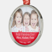 Beste Oma je Personalisiertes Foto Weihnachten Ornament Aus Metall (Links)