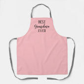 Beste Oma je Pink Grau Script Großmutter Schürze (Vorderseite)