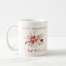 Beste Oma je Poinsettia Grüne Weihnachten Kaffeetasse