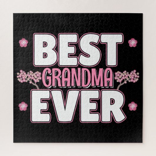 Beste Oma je - Rosa Kirschblüten Puzzle (Vertikal)