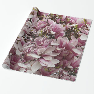 Beste Oma je Rosa Magnolia Blume Flora Geschenkpapier