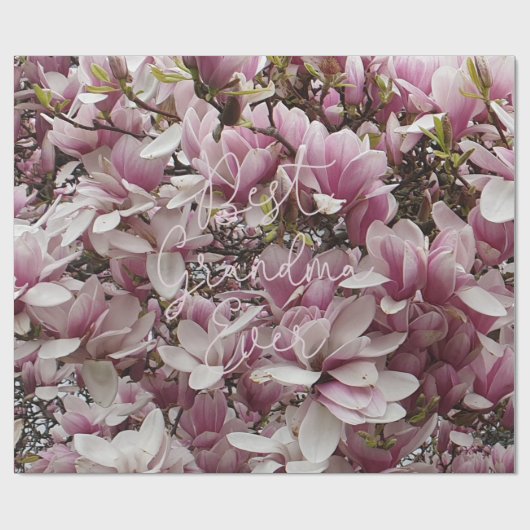Beste Oma je Rosa Magnolia Blume Florenz Geschenkpapier (Flach)