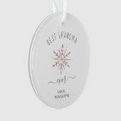 Beste Oma je | Rose Gold Snowflake und Foto Ornament (Vorderseite)