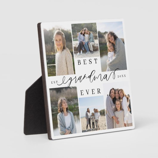 Beste Oma je Script Foto Collage Keepake Fotoplatte (Vorderseite)