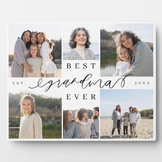 Beste Oma je Script Foto Collage Keepake Fotoplatte (Vorderseite)