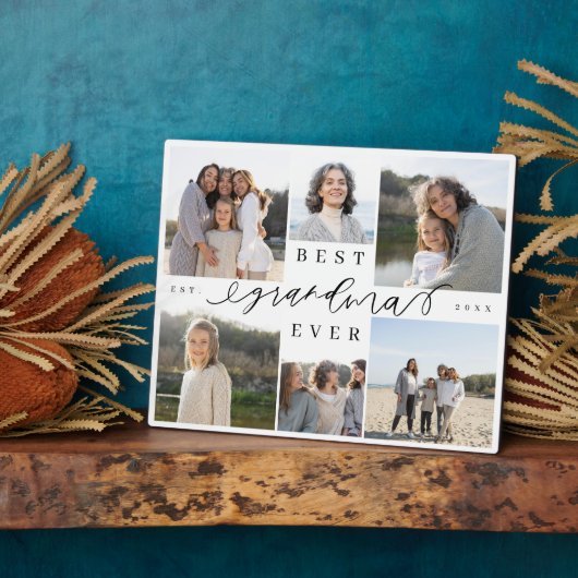 Beste Oma je Script Foto Collage Keepake Fotoplatte (Seite)