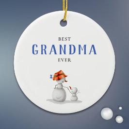 Beste Oma je Snowman Keramik Ornament