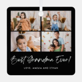 Beste Oma je vier Foto Ornament Aus Metall (Vorderseite)