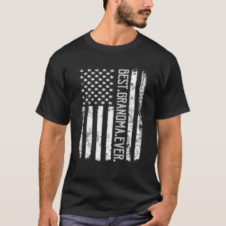 Beste Oma je Vintage amerikanische Flaggenmutter D T-Shirt