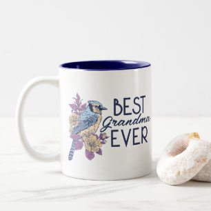Beste Oma je Vintage Blume und Vogel Zweifarbige Tasse