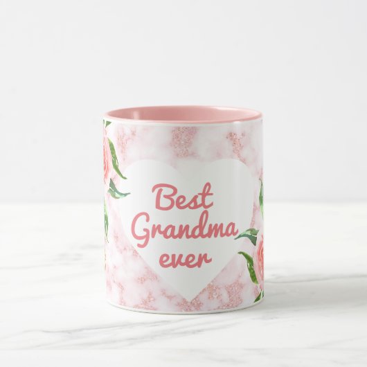 Beste Oma je Wasserfarbe Rosa Marmor Tasse (Zentrum)