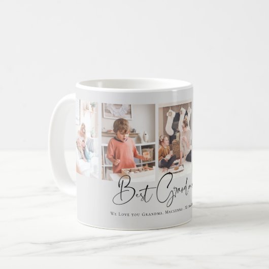 Beste Oma je Wir Liebe Sie Familienfoto Collage Kaffeetasse (Vorderseite Links)