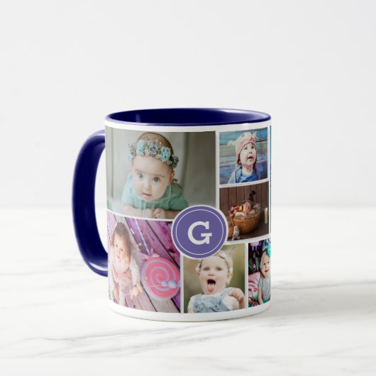Beste Oma-jemals-Foto Collage Monogram-Tasse Tasse (Vorderseite Links)