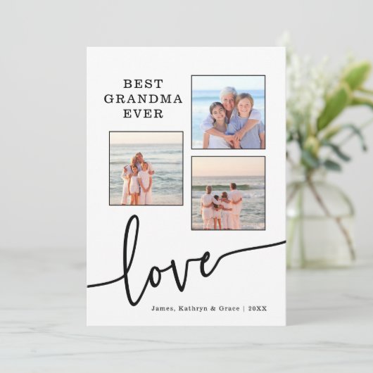 Beste Oma-jemals-Foto-Karte Feiertagskarte (Stehend Vorderseite)