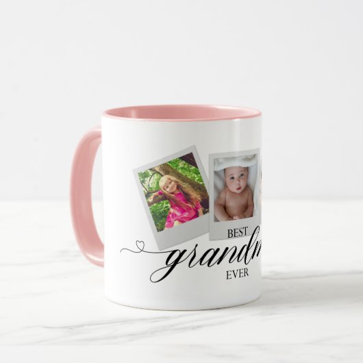 Beste Oma-jemals-Personalisierte Foto-Familie Tasse (Vorderseite Links)