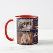 Beste Oma mit 4 Fotos Kariert Tartan Tasse (Links)