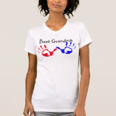 Beste Oma mit Handprints T - Shirt (Vorderseite)
