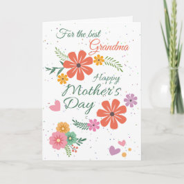 Beste Oma Mother's Day Blume Card Karte