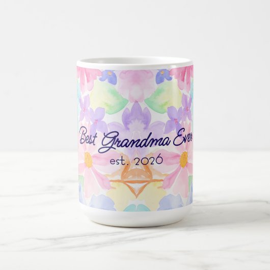 Beste Oma Muttertag Aquarell Blumen Kaffeetasse (Mittel)