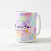 Beste Oma Muttertag Aquarell Blumen Kaffeetasse (VorderseiteRechts)