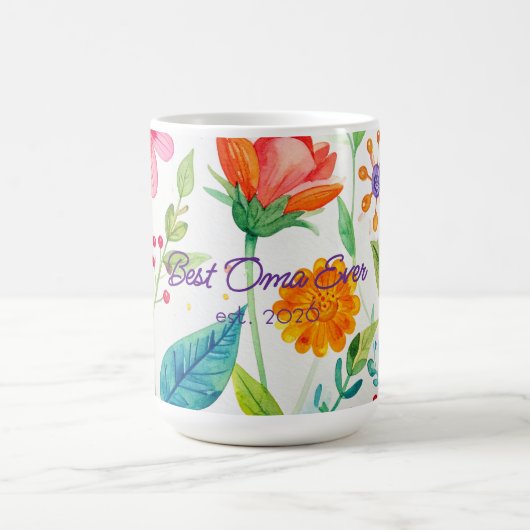 Beste Oma Muttertag Helle Blumen  Kaffeetasse (Mittel)