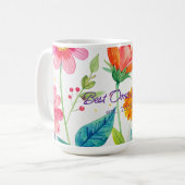 Beste Oma Muttertag Helle Blumen  Kaffeetasse (Vorderseite Links)