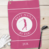 Beste Oma Nana Golfer Monogram Sports Pro Rosa Golfhandtuch