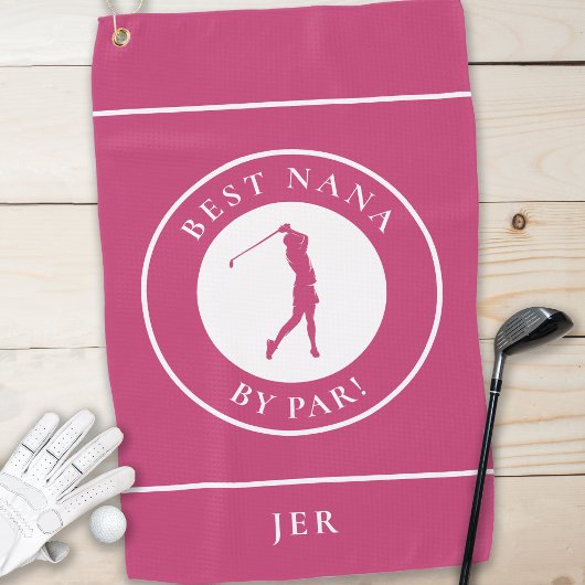 Beste Oma Nana Golfer Monogram Sports Pro Rosa Golfhandtuch
