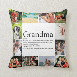 Beste Oma, Oma-Definition 12 Foto-Collage Kissen