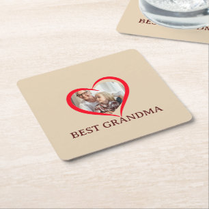 Beste Oma Personalisiertes Foto Papier Untersetzer