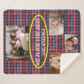 Beste Oma Red Blue Black Kariert 4 Fotos Sherpadecke (Vorderseite (Horizontal))