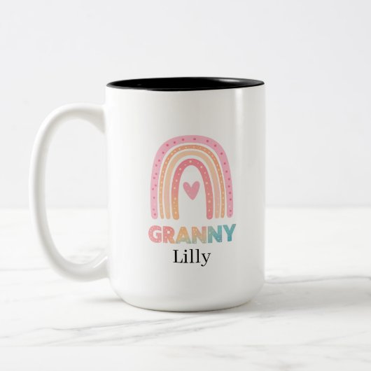 Beste Oma Regenbogen Tasse Personalisiert, Geschen (Links)