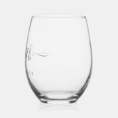 Beste Oma Script Monogram Weinglas Ohne Stiel (Links)