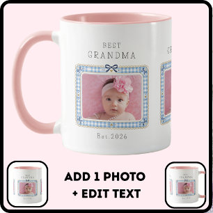 Beste Oma seit Custom Datum Foto Cute Preppy Tasse