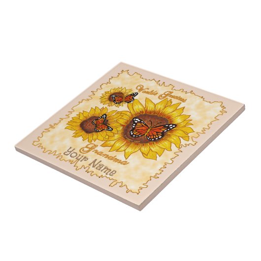 Beste Oma Sonnenblume Fliese (Seite)