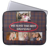 Beste Oma Tartan Hintergrund Laptopschutzhülle (Vorderseite)