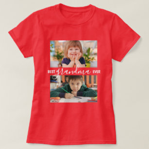 Beste Oma überhaupt 2 Foto-Collage personalisiert T-Shirt