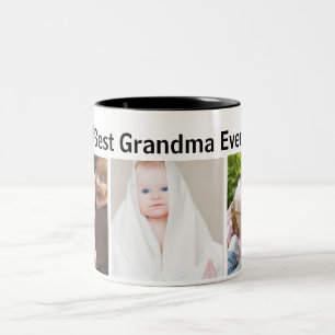 Beste Oma überhaupt 3-Foto-Collage individuell  Zweifarbige Tasse