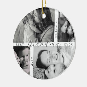 Beste Oma überhaupt 5 Foto-Collage Personalisiert Keramik Ornament