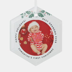 Beste Oma überhaupt Baby Foto Ornament Aus Glas