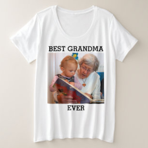 Beste Oma überhaupt Benutzerdefiniertes Foto Erste Große Größe T-Shirt