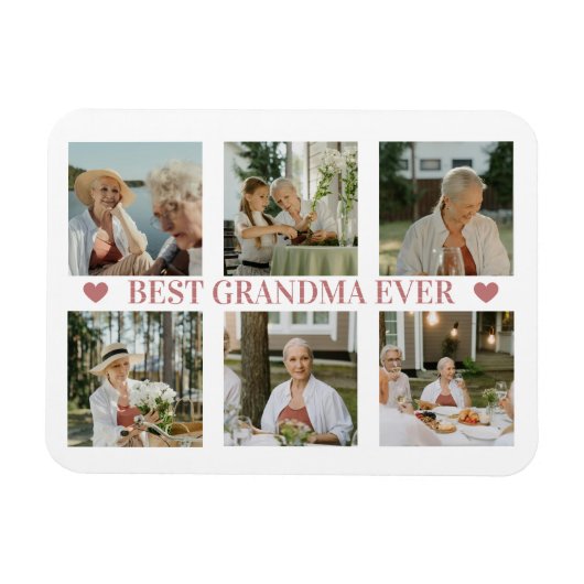 Beste Oma überhaupt Foto-Collage – Geschenk mit He Magnet (Horizontal)